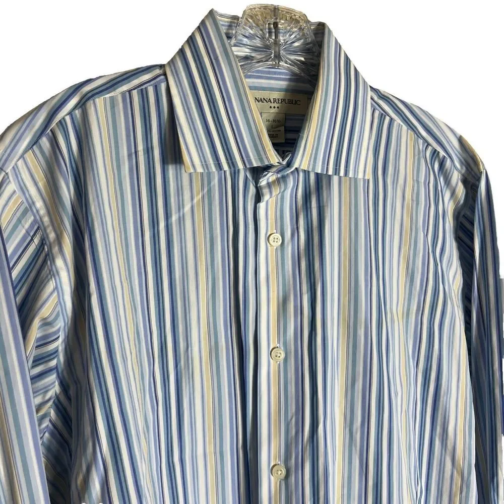Banana Republic Men's Casual Dress Shirt‎ Large Long Sleeve Button Up Multicolor